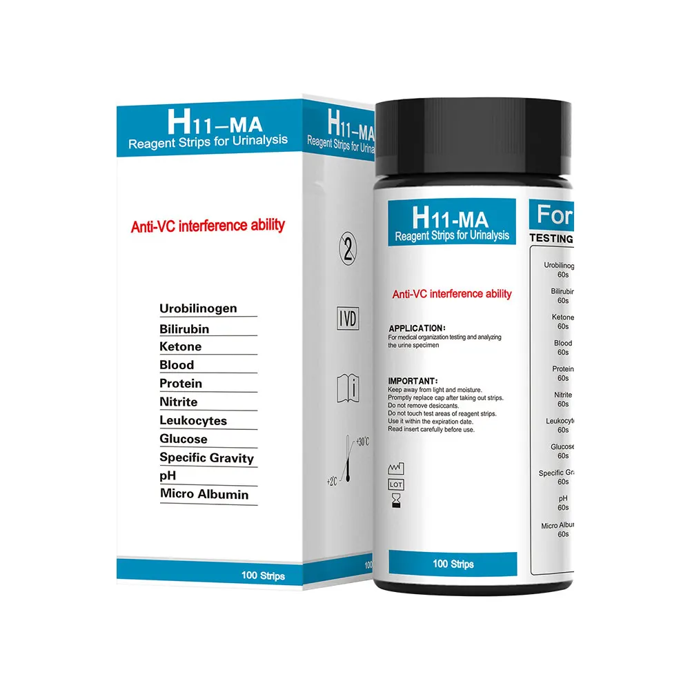 

Urine 11 Parameters Urine Test Reagent Anti-VC Interference Ability 100Strips