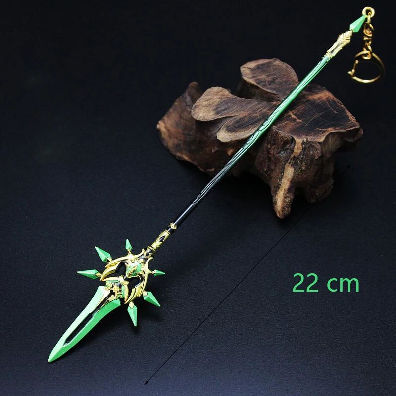 40 Styles Genshin Impact Sword Keychain Alloy Weapon Model Toys Anime ZhongLi Xiao Key Rings Collection Decoration kids Gift | Украшения и