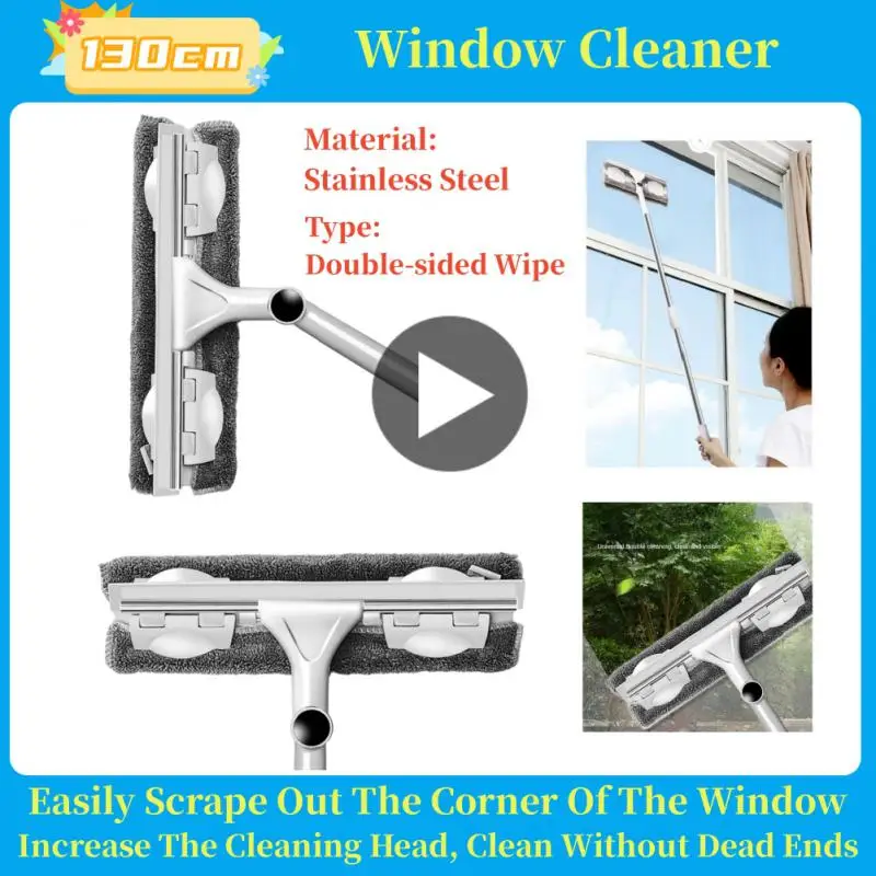 

Extended Window Cleaning Tool Glass Cleaner Mop with Silicone Scraper Window Cleaning Brush Household Cleaning Tools