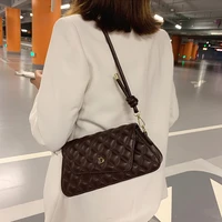 spring trapezoid thread leather brown crossbody purses for women small shoulder bag woman