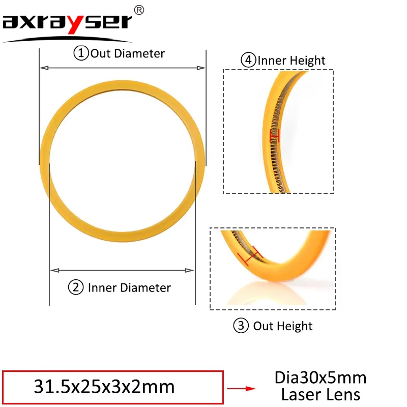 

Лазерное уплотнительное кольцо для защитной линзы окон, пружинное уплотнение, шайба для Raytools Precitec Bodor WSX Ospri BT210/BT240S