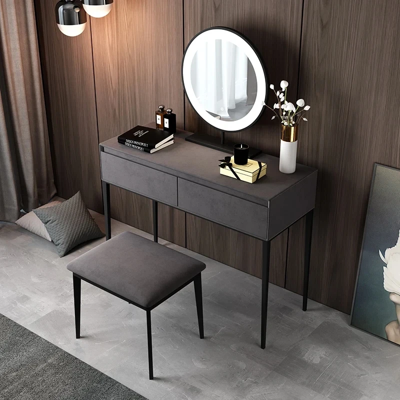

Женский очаровательный туалетный столик, зеркало, стул, искусственный макияж, модный туалетный столик, роскошная Скандинавская мебель для макияжа