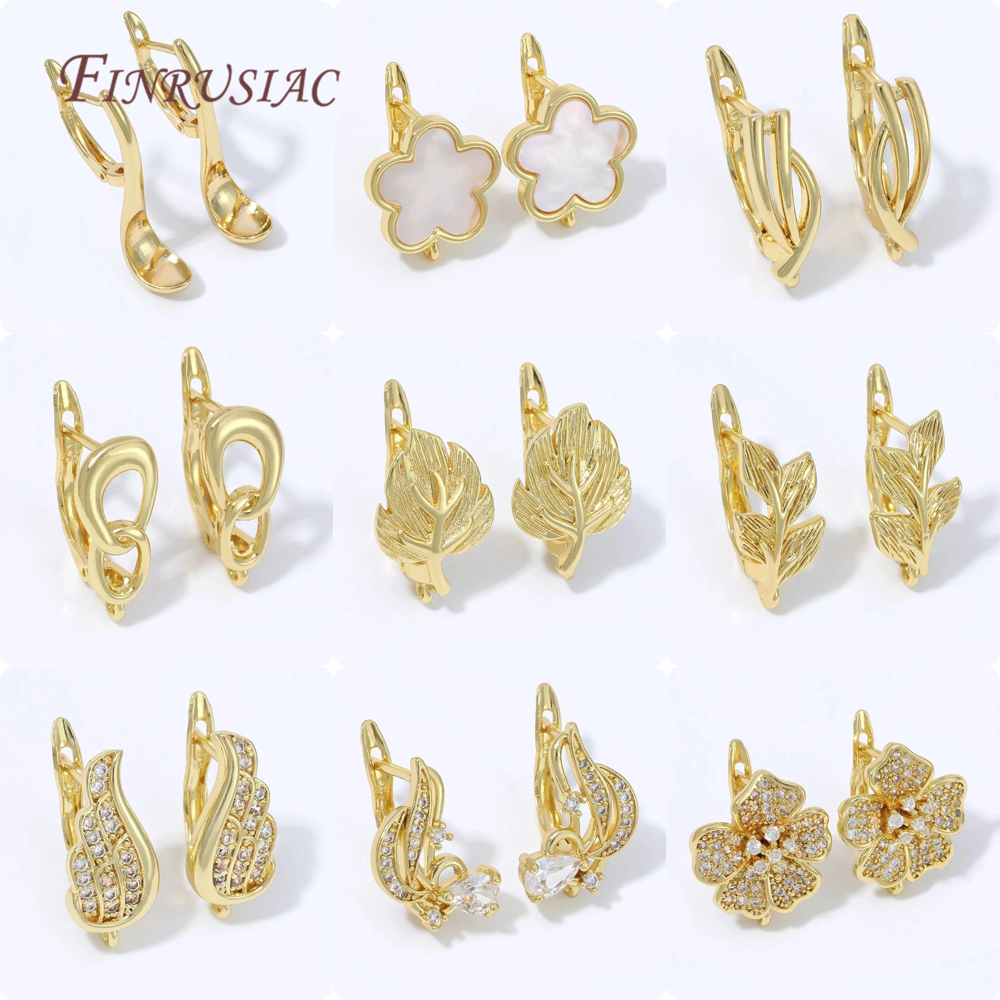 Швензы для серёжек,Позолоченные серьги-кольца 18K с несколькими внешними петлями, открытые кольца-основы для изготовления украшений своими руками, аксессуары для создания подвесок (art.: 3920dc8a5fac8) - 3920dc8a5fac8