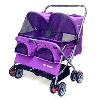 two seat pet stroller double sleeping bed car ultra light folding removable washable cat dog widening e out