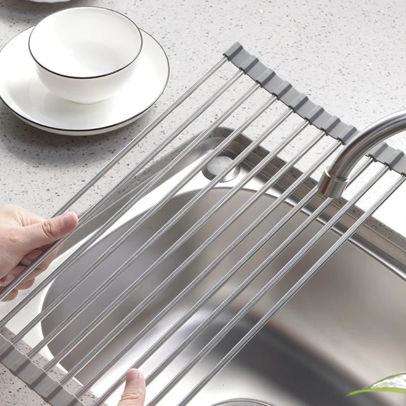 Регулируемая сушилка полка для слива лоток складной органайзер раковины