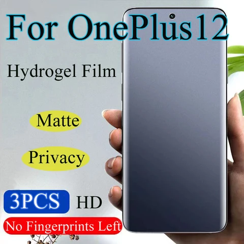 Гидрогелевая пленка OnePlus12 для OnePlus 12, матовая защитная пленка для экрана One Plus 12, с полным покрытием 1 + 12