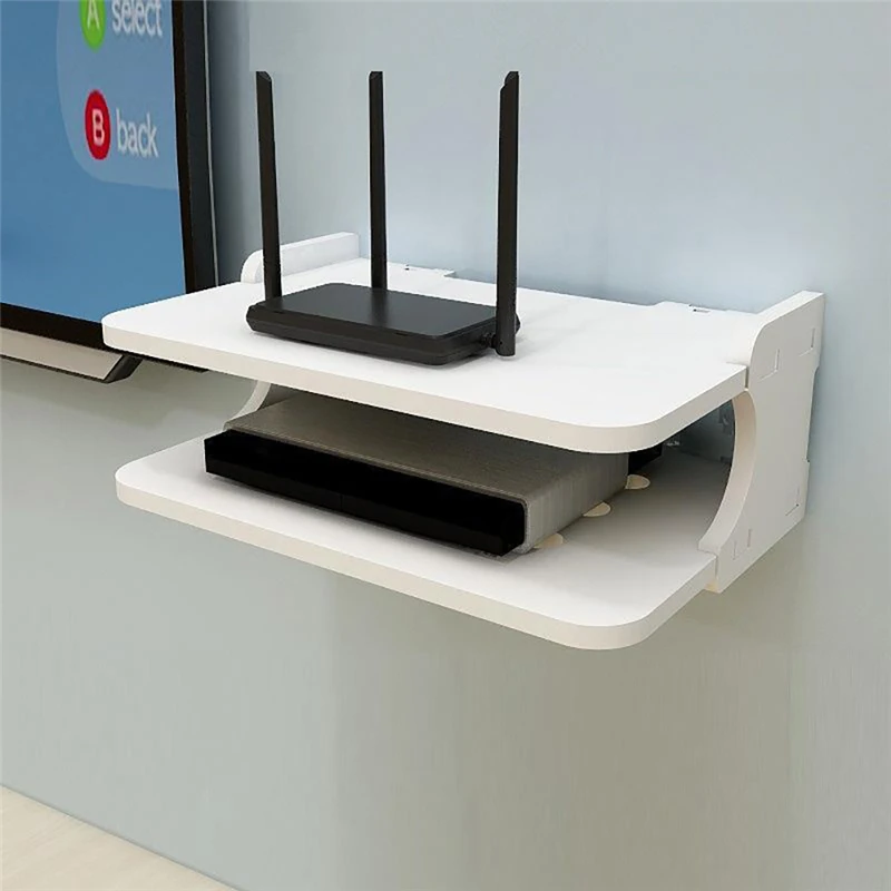 Полка-органайзер для ТВ-приставки 50 см/30 см с поддержкой Wi-Fi роутера гостиной 2
