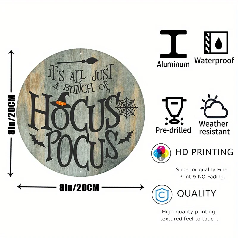 Волшебный знак Hocus Pocus прочный алюминий для внутреннего и наружного