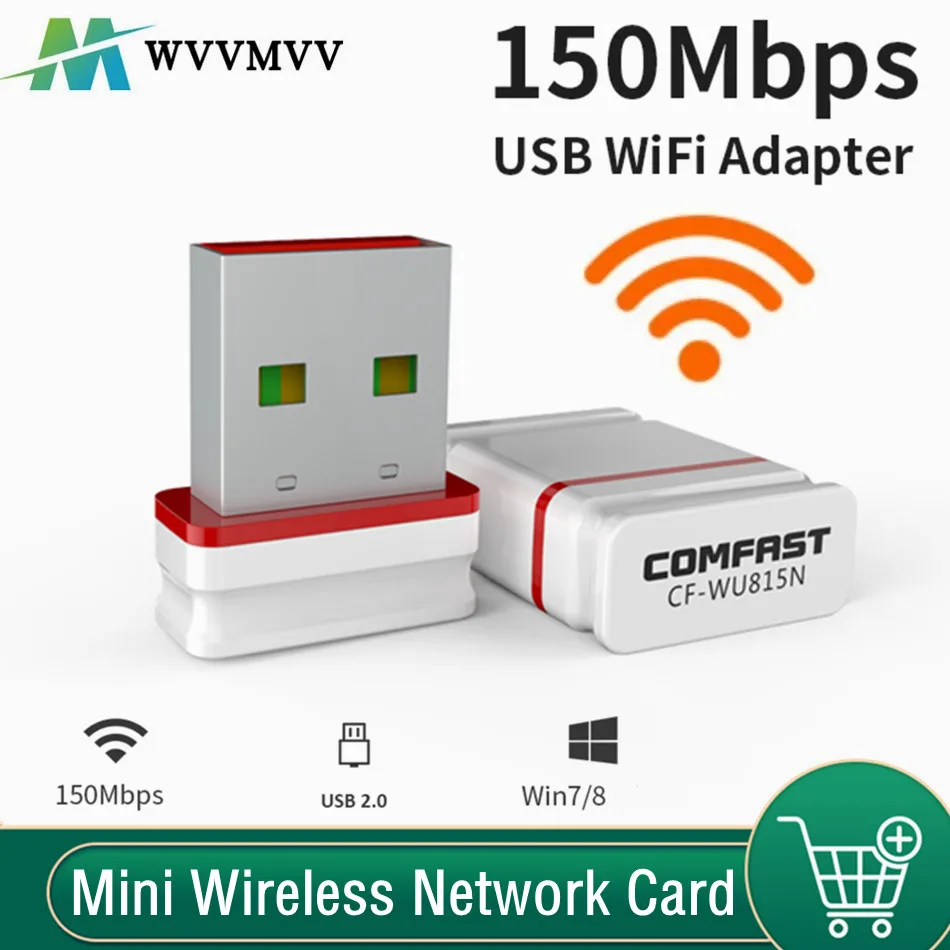 WVVMVV Wi-Fi адаптер мини беспроводная сетевая карта 150 Мбит/с функция AP 2 4G Windows ПК