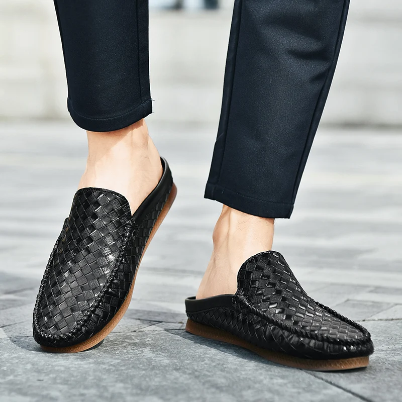 Летние мужские лоферы полутапочки модная дизайнерская стильная женская