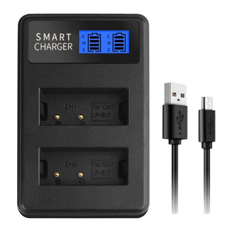 LP-E17 LPE17 E17 Зарядное устройство с двумя батареями ЖК-дисплей для T6i