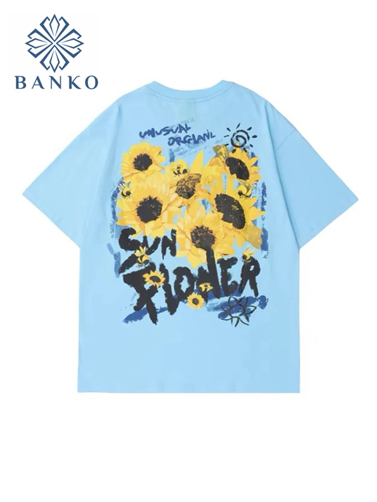 

Women Sunflower Print Clothes Summer Lovely Female Tops Fashion All-Match O-neck Short Sleeve Graphic Ladies T-Shirt Streetwear