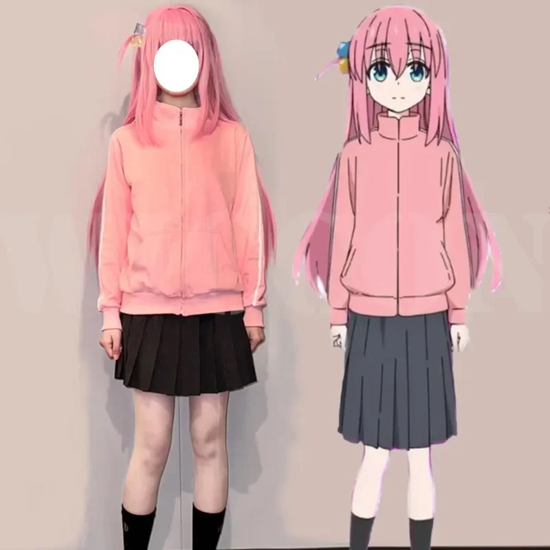 Костюм для косплея бочи из м/ф The Rock Gotou Hitori костюм Униформа JK розовая куртка юбка