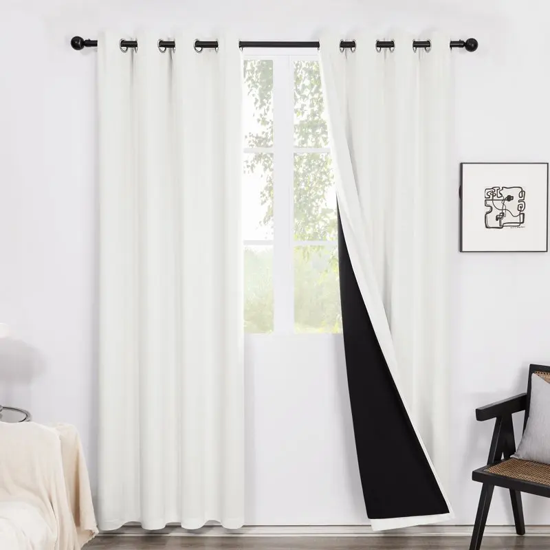 

y White "Premium Soft and Cozy Thermal Insulated Window Drapes, Creamy White 52x84 Inches, 2 Panels - Perfect Addition to Any Li