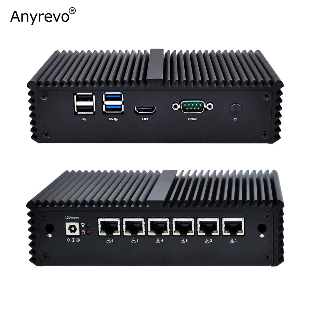 Алюминиевый Чехол для pfSense / OPNsense Intel 7-го поколения Celeron 3865U Mini PC с DDR4 6 i211AT Gigabit LAN RS232