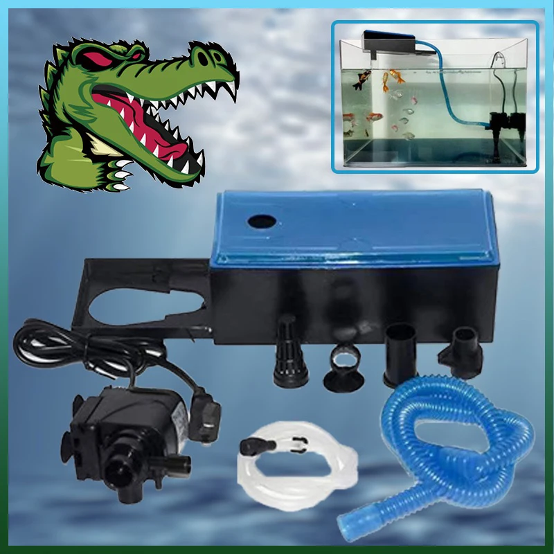 

10/12/15/20W fish tank external filter bucket one-button start filter three-in-one filter oxygen pump aquarium accessories