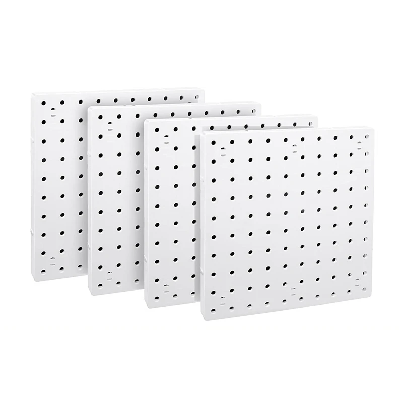 

4PCS Wall Hanging Pegboard Wall Organizer White Pegboard For Craft Room, Garage