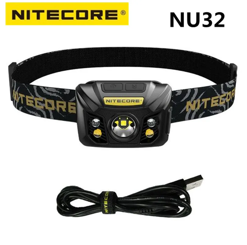NITECORE NU32 USB Rechargeable headlight CREE XP-G3 S3 White and Red lightweight headlamp Built-in Battery for search rescue