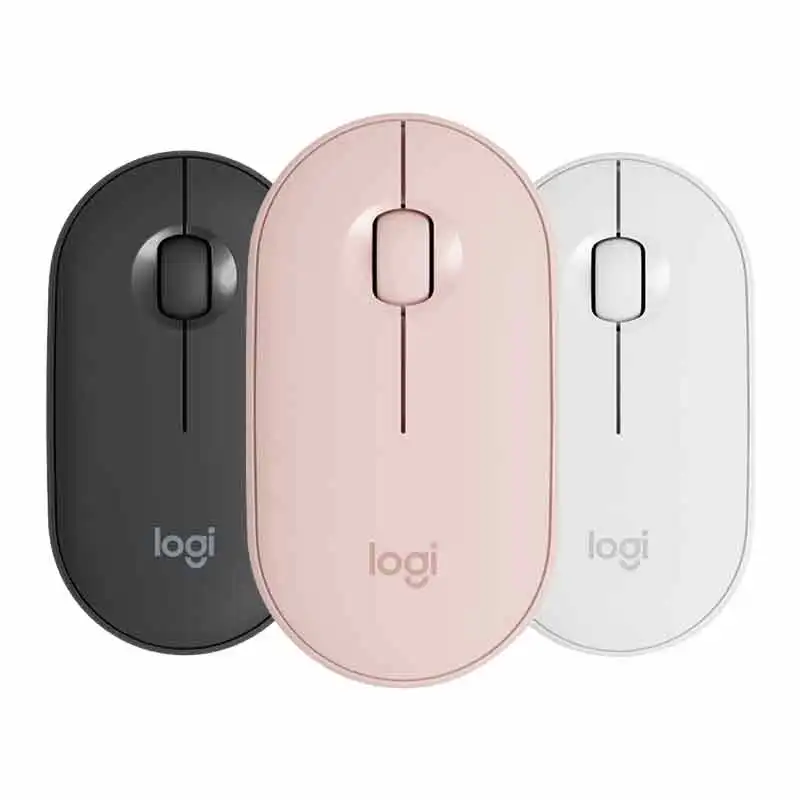 

Logitech оригинальная Беспроводная Бесшумная мышь для настольного компьютера ноутбука планшета офиса девушки Розовая белая мышь