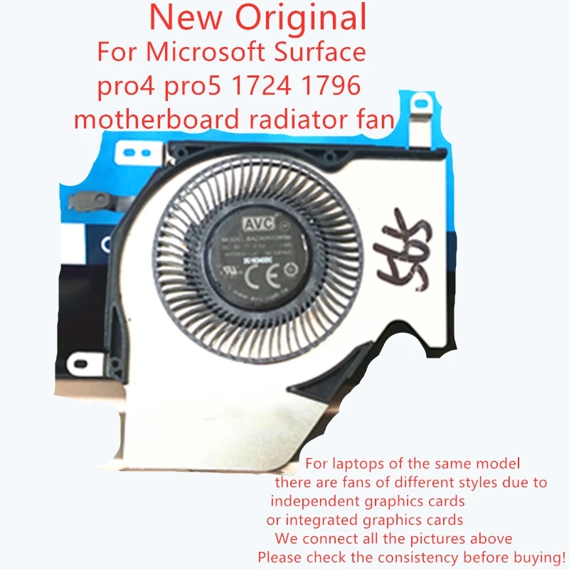 

New Original Laptop Cooling Fan For Microsoft Surface pro4 pro5 1724 1796 motherboard radiator fan