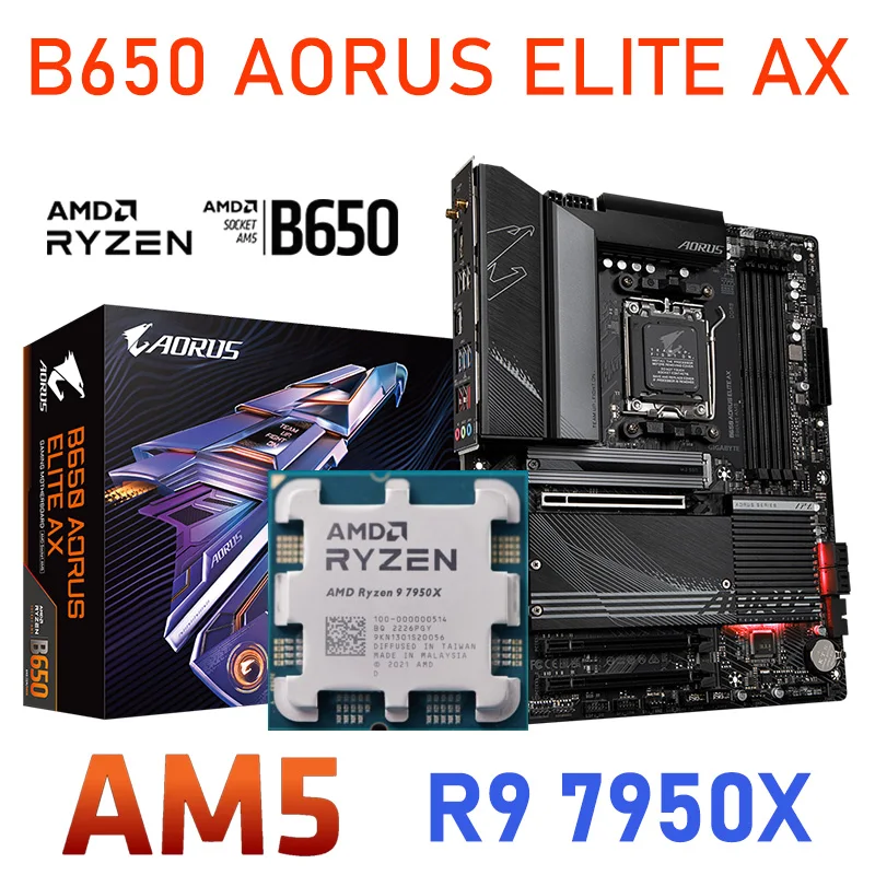 

Материнская плата AM5 DDR5 AMD Gigabyte B650 AORUS ELITE AX AMD B650, материнская плата Combo R9 7950X AM5, материнская плата 7950X AMD B650 ATX, Новинка