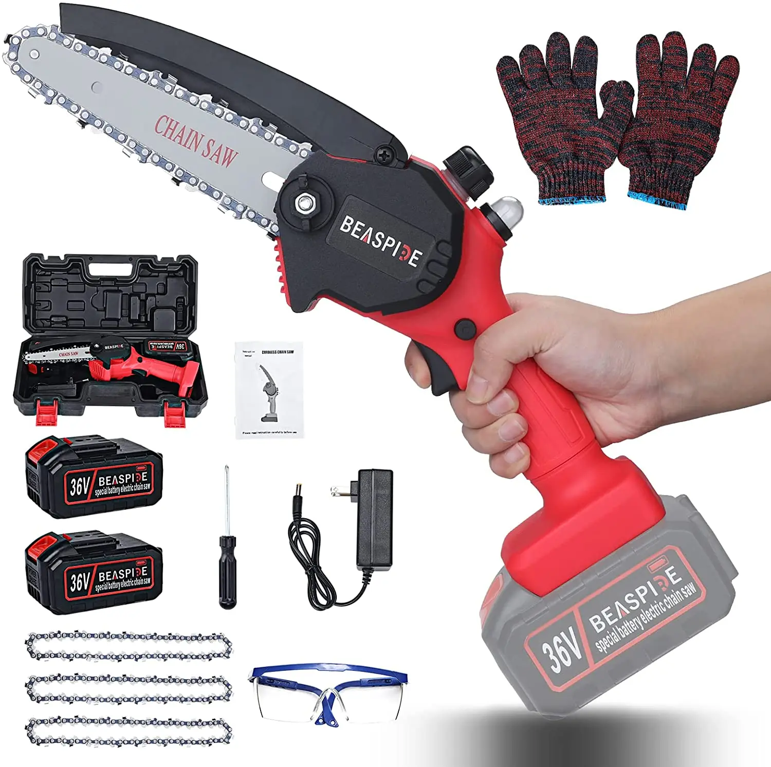 

Electric Chainsaw, Mini Chainsaw Small Cordless Battery Chain Saw, Upgraded 6-Inch One-Hand Handheld Metal wall plate