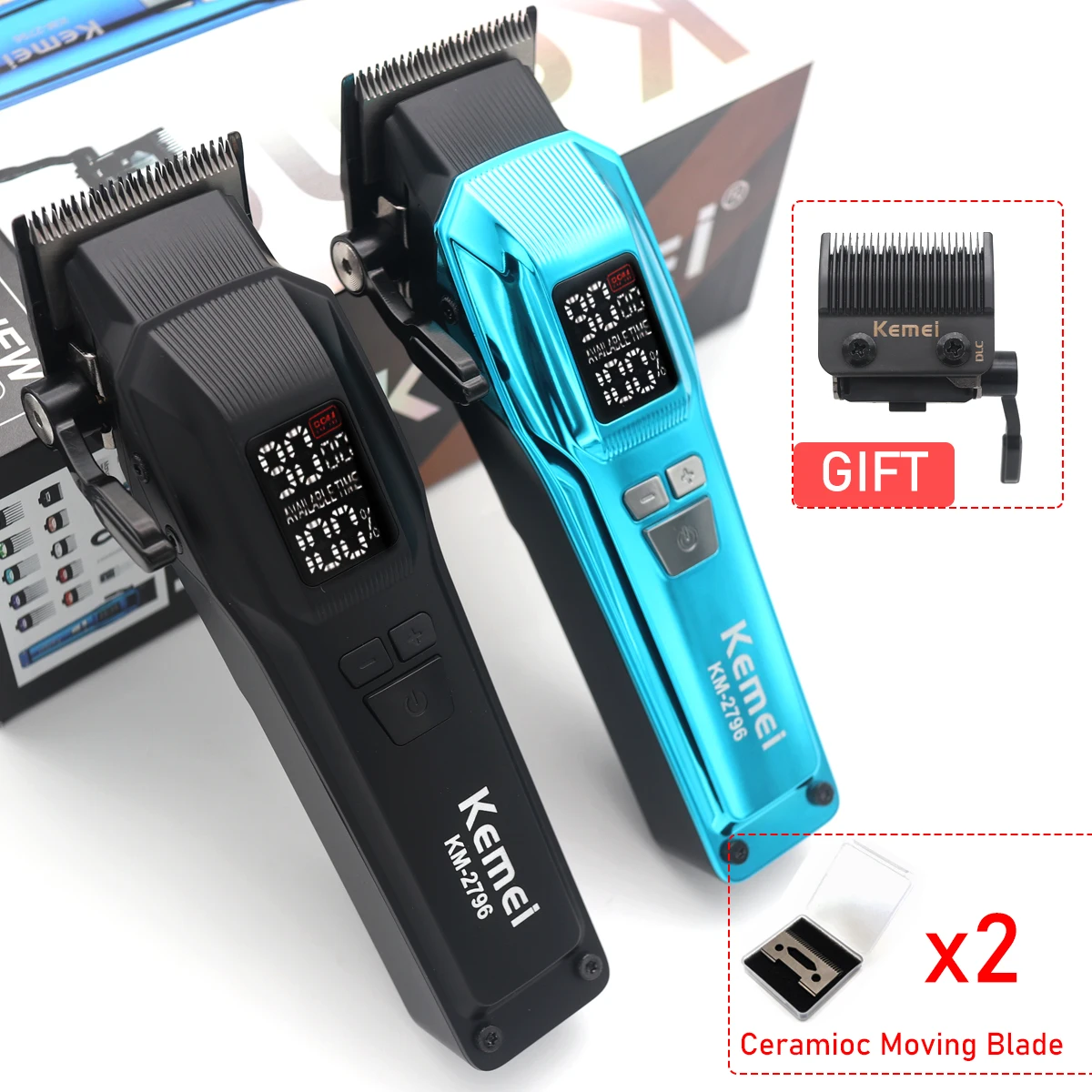 sterowany silnik bezszczotkowy 9000 obr./min 4600 mAh KM2796 maszynka do strzyżenia włosów profesjonalna fryzjerska maszyna ścinania elektryczny