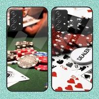 luxury poker casino phone case for samsung s30 s20 s21 s22 pro ultra plus s7edge s9 s8 s10e plus tempered glass funda cover