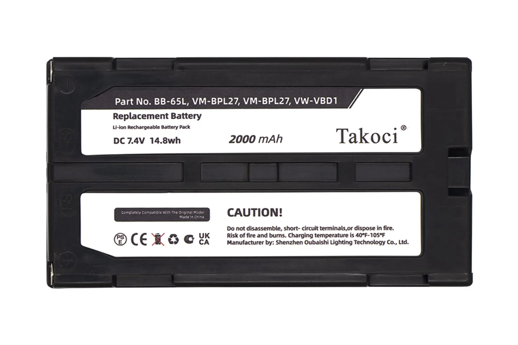 Replacement Battery for Fuji VMBPL30A VMBPL60A 7.4V/mA