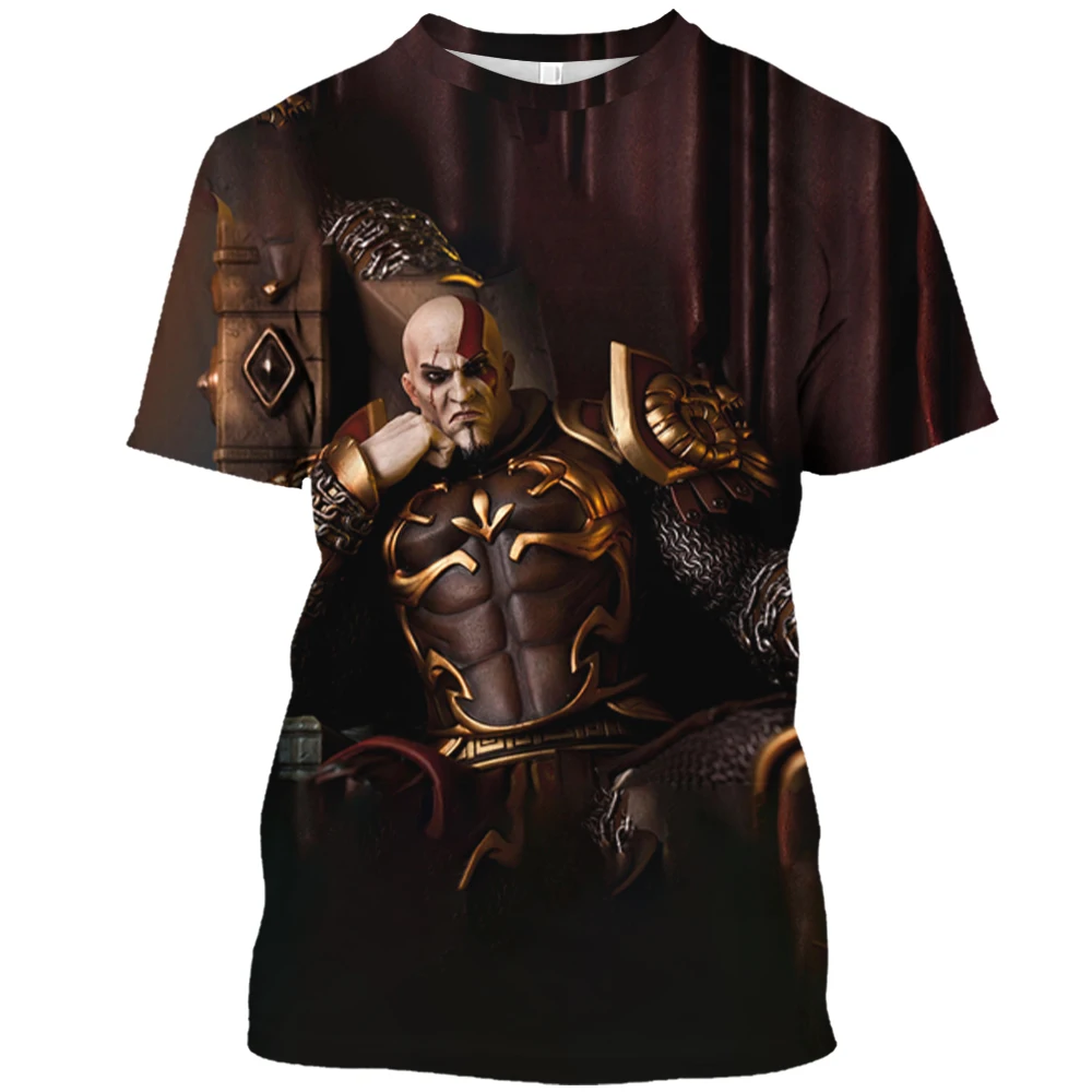 

Warrior Pattern Print T Shirt Casual O-neck Short Sleeve Sweatshirt Street Trend Harajuku Men's Tee Shirt Oversized Clothing 6XL