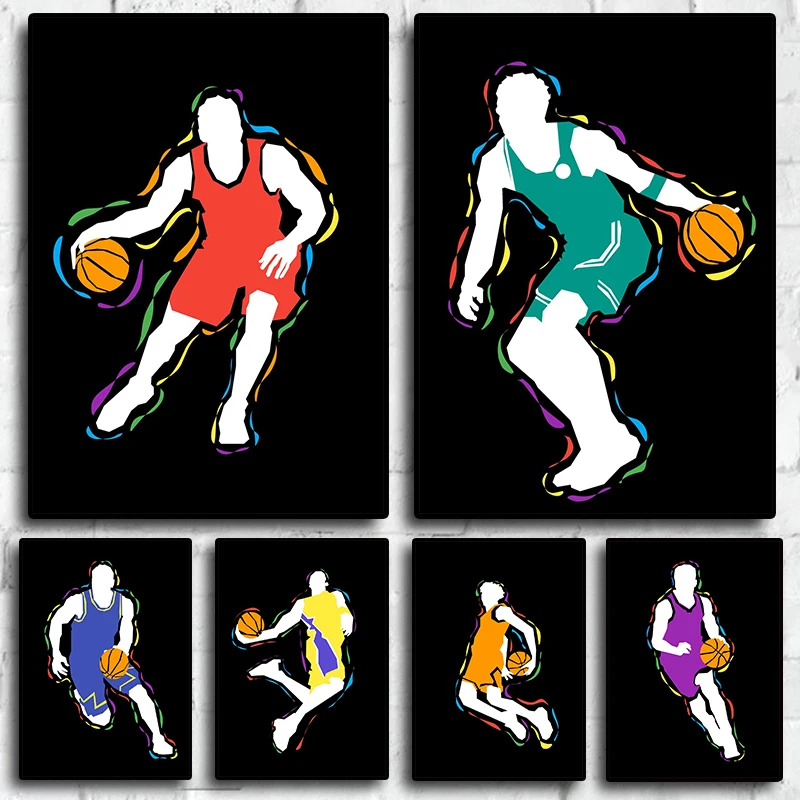 

Modern Basketball Sport Basketball Pose Canvas Painting Posters boy room wall decor poster Home room Decor bar cafe wall art