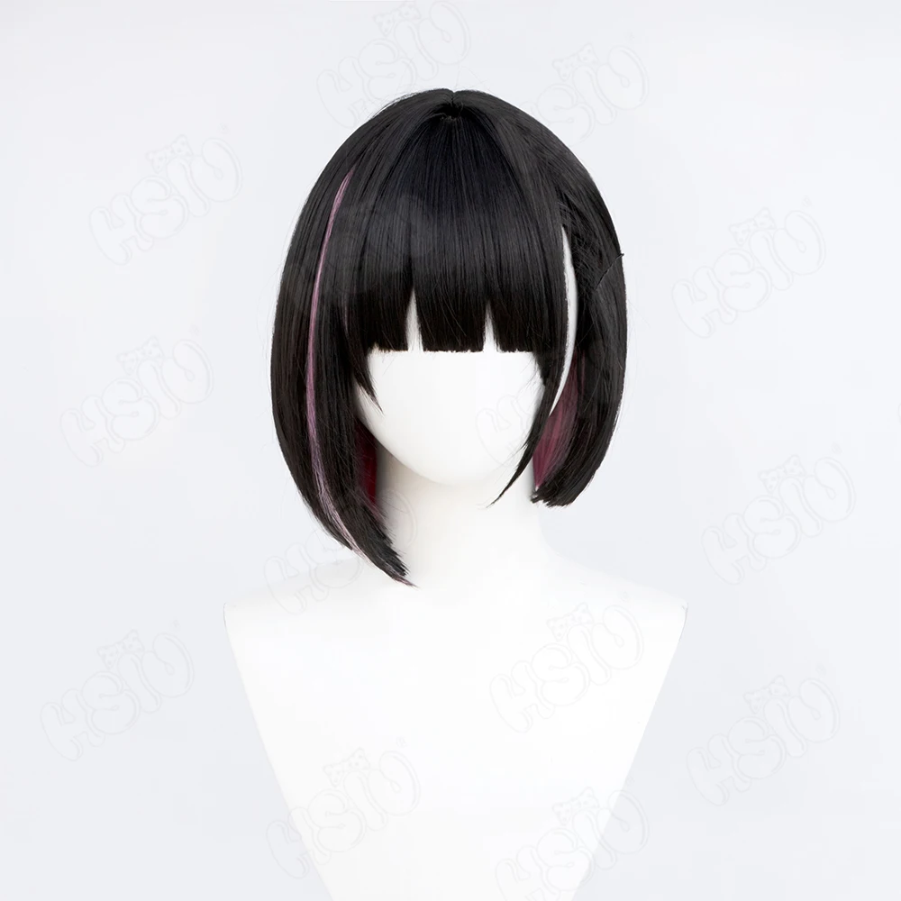 Парик для косплея аниме Kyoyama Kazusa с короткими волосами цвет черный/розовый