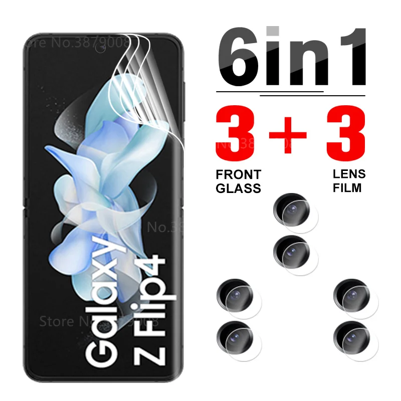 Стеклянная Гидрогелевая пленка для объектива камеры 6 в 1 ZFlip4 Samsung galaxy z flip 4 Z4 zflip