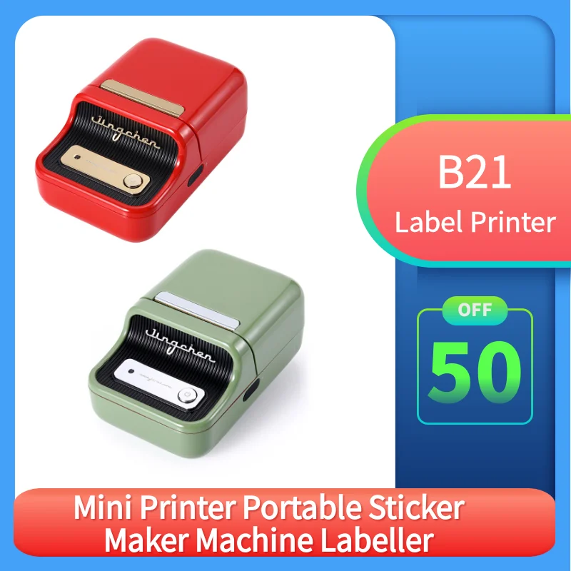 

Niimbot B21 Thermal Adhesive Label Printer Maker Mini Printer Portable Sticker Maker Machine Labeller UV Printer Mobile Phone