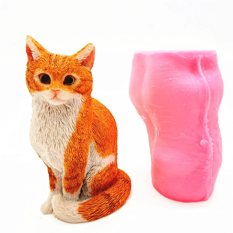 

Cute 3D Kitten Silicone Mold Resin Gypsum Candle Concrete Crystal Epoxy Tool DIY Handmade Crafts