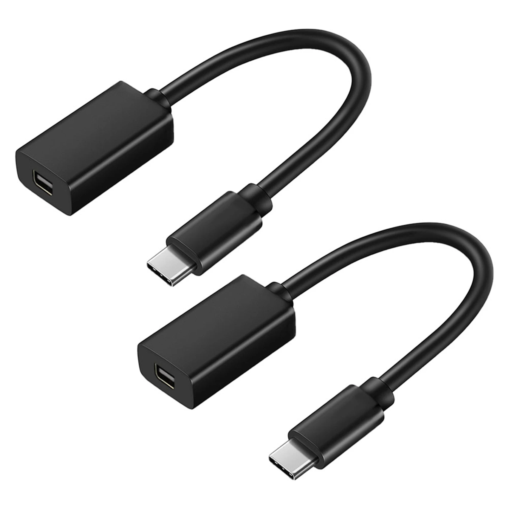 

2X Thunderbolt 3 USB 3.1 to MiniDP 4K @ 60HZ Adapter Cable for Windows Mac OS BH Black