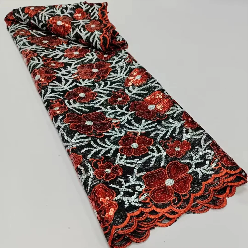 Зеленая африканская кружевная ткань шантинтили с блестками нигерийская для