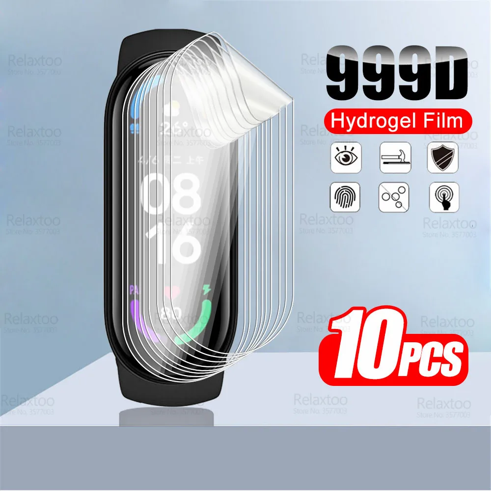 

10Pcs Full Curved Soft Hydrogel Film For Xiaomi Mi Band 7 NFC Xaomi Miband 7 Band7 Watch Bracelet HD Screen Protector Not Glass