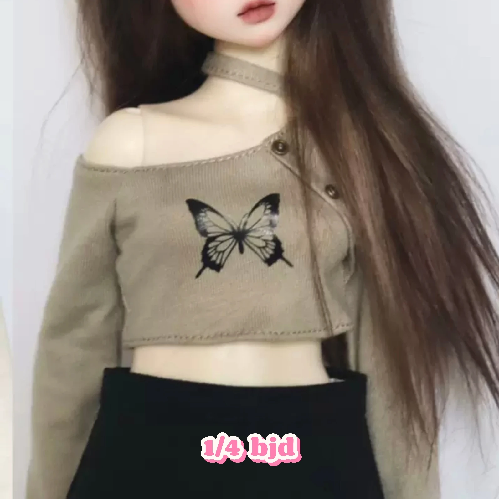 Фото Одежда для кукол BJD (1/4 BJD) Одежда для малышей Блузка с открытыми плечами и лямкой-бабочкой на шее Блузка с открытыми штанинами Юбка с короткими штанинами №4