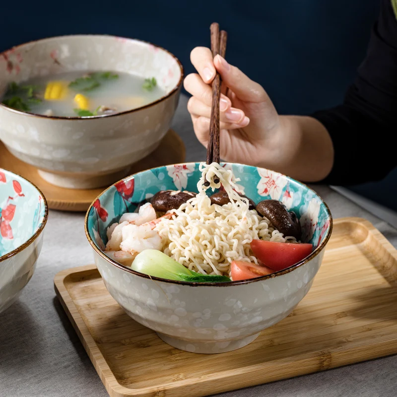 

Набор из чаши и посуды, оригинальные чаши для риса и супа, миска для лапши быстрого приготовления, керамическая посуда, большая миска