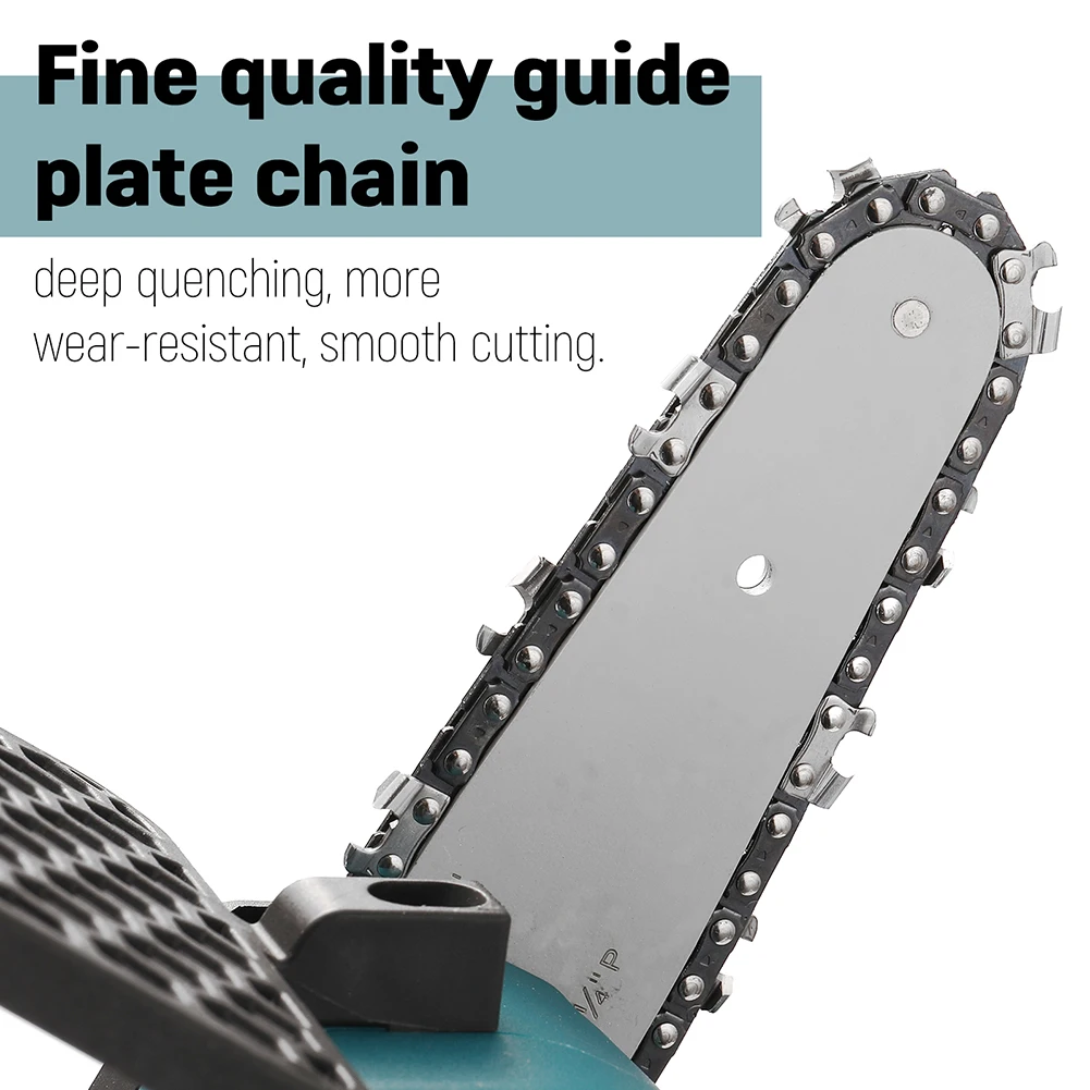 

4/6 inch Metal Sharp Chainsaw Saw Chain Blade with Guide Plate Electric Chainsaw Replacement Accessory Wood Cutting Garden Tool
