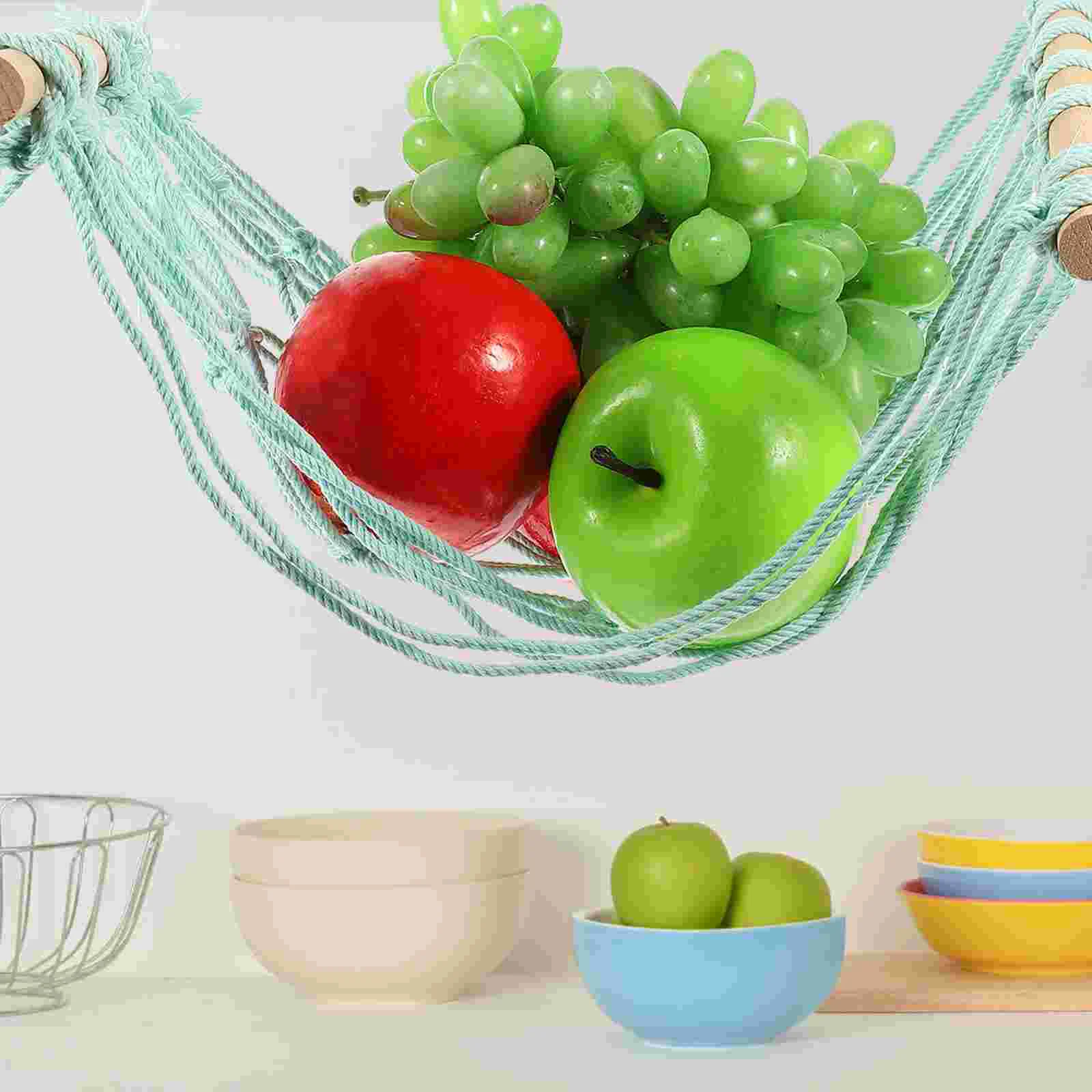 Hammock Fruit Macrame Vegetable Basket Kitchen Banana Hangingcabinet Storage Organizer Saving Produce Space Hammocks