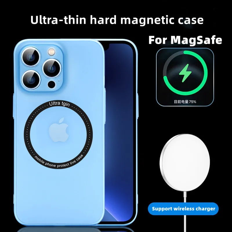 

The New Transparent Magnetic Matte skin feel phone case For iphone 12promax 12 13 pro max High qualit PC Ultra-thin hard cases