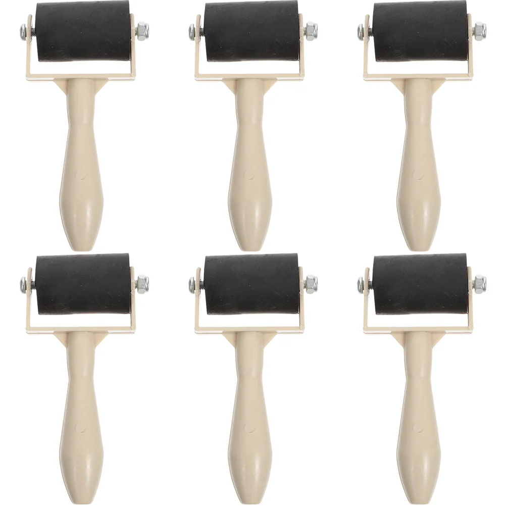 

6 Pcs Printmaking Tool Paint Rollers Stamping Manual Printing Glue Stick Plastic Ink Child Crafting