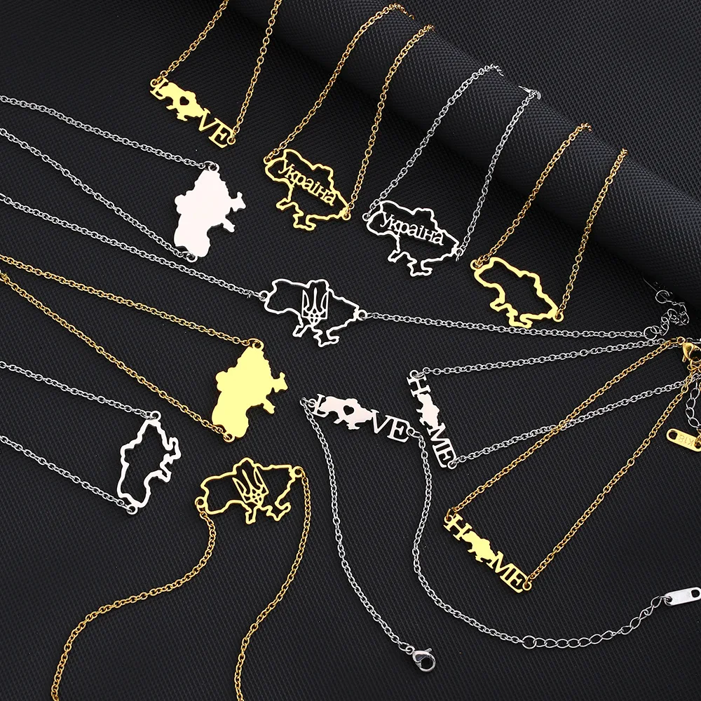 

2023 Ukraine Map Charm Bracelet For Women Girls Stainless Steel Heart Flag Ukrainian Party Bangle Jewelry Gifts Dropshipping