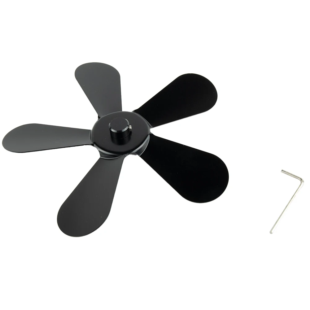 

For Heat Powered Fan Blade Black Eco Friendly Fireplace Heat-Resistant Lightweight Log Replacement Stove Fan Wood
