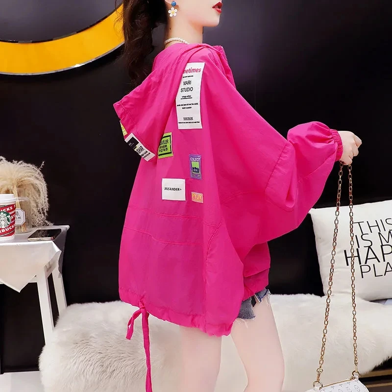 Женская короткая куртка Корейская версия Солнцезащитная одежда с капюшоном