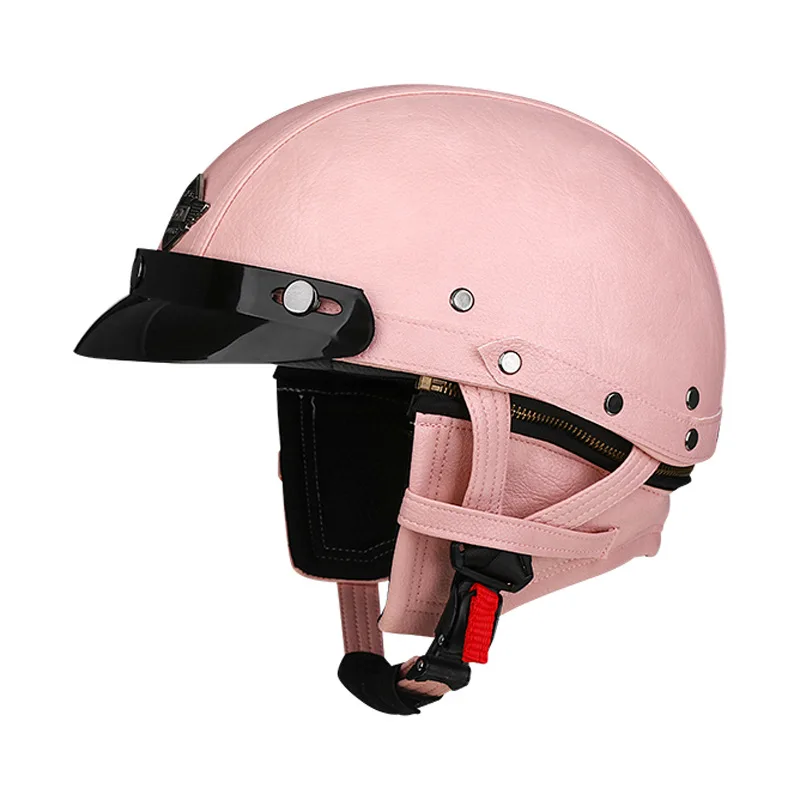 

Мотоциклетный шлем в стиле ретро для мужчин и женщин, немецкий винтажный полушлем, сертифицированный шлем в горошек