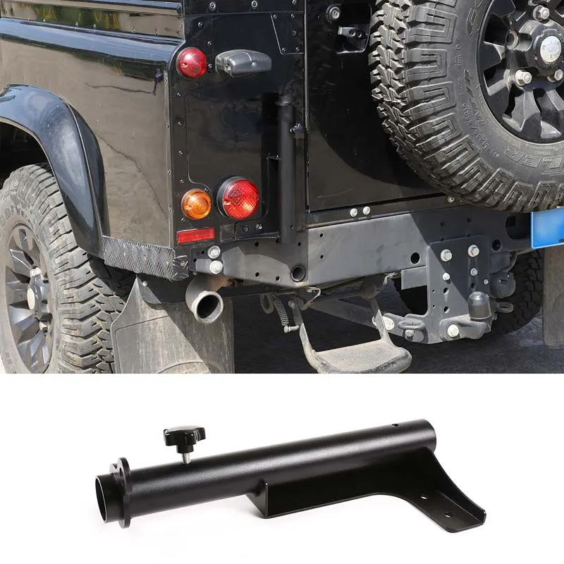 

For Land Rover Defender 2004 -19 Aluminum Alloy Black Car Tailgate Flagpole Antenna Base Mount Bracket Car Exterior Accessories