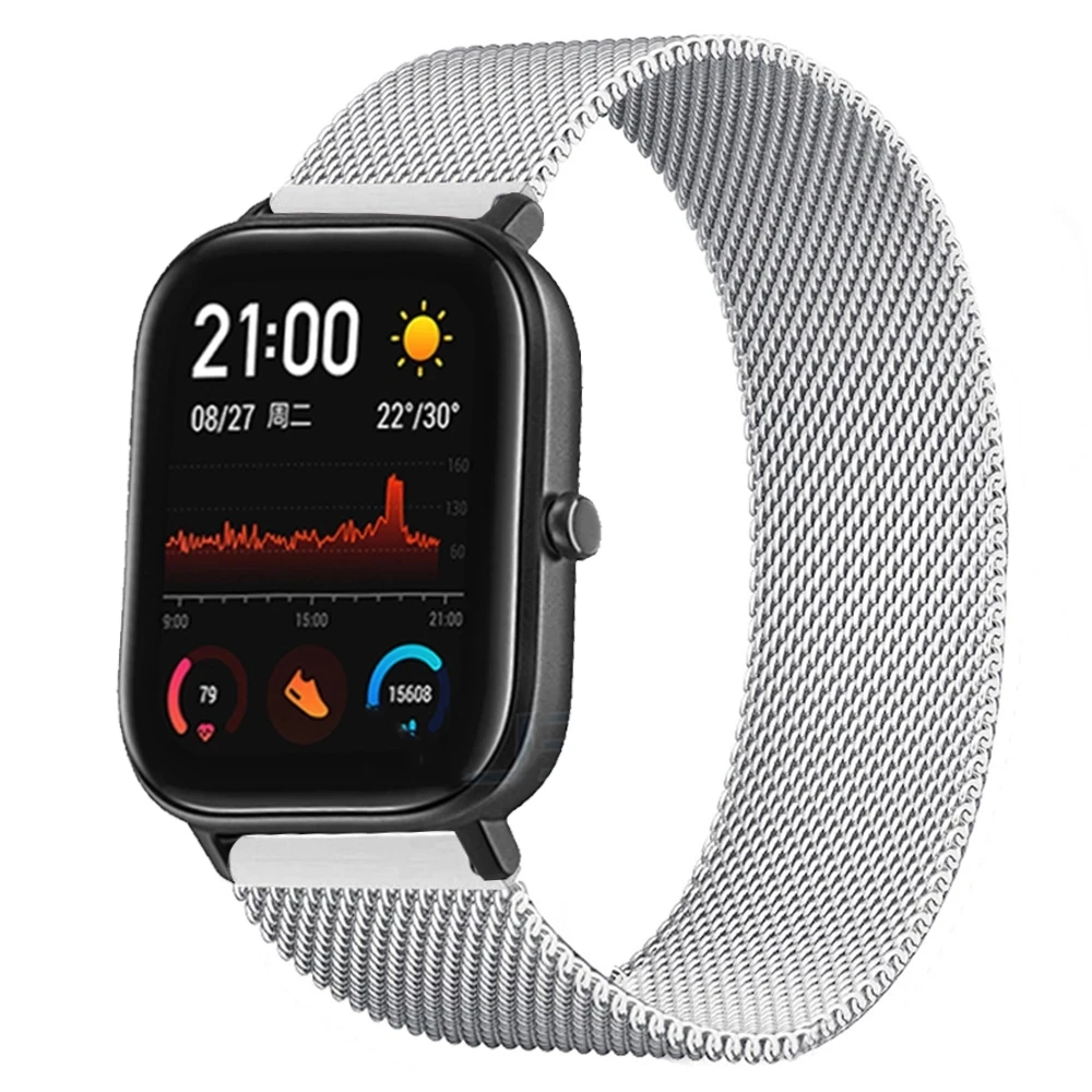 Ремешок Миланская петля для Amazfit bip/bip u/u pro металлический браслет GTS/2/3 GTR3/3 20 мм 22 |